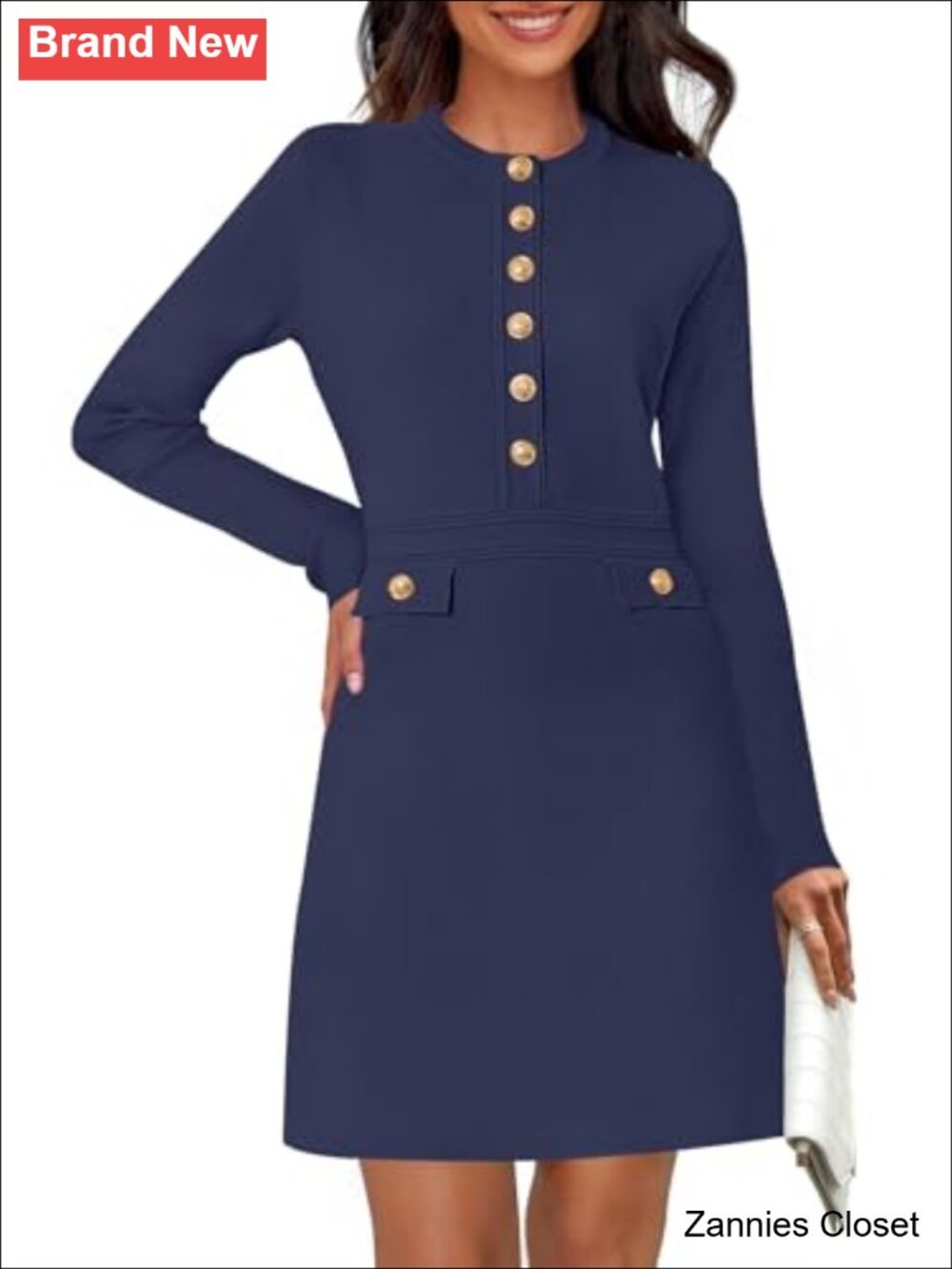 ✨ MEROKEETY Women's Long Sleeve Ribbed Knit Mini Sweater Dress Business Work